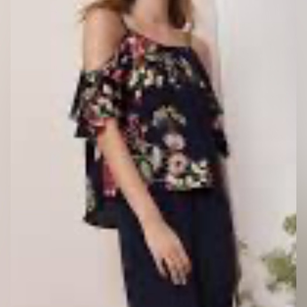 Three Eighty Two Sasha Open Shoulder Blouse - NWT - Size L Floral Off-Shoulder
